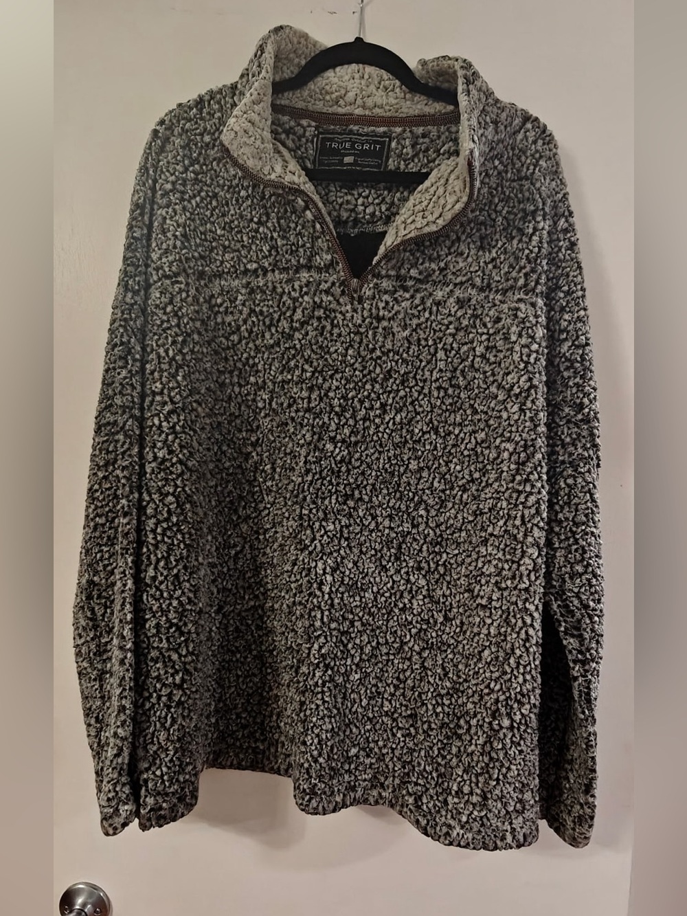 True Grit Sherpa half zip oversized XXL Gray